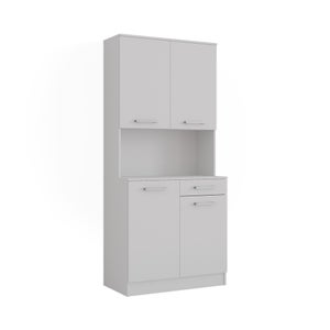 Vicco Buffet Cucina Raul – 83,6x188,5 Cm, 4 Porte E 1 Cassetto, In Truciolato Bianco/Dorato, Design Moderno