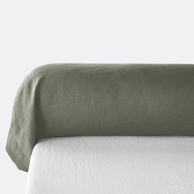 Taie d'oreiller en lin lavé, Linot - Kaki grisé - 63 x 63 cm