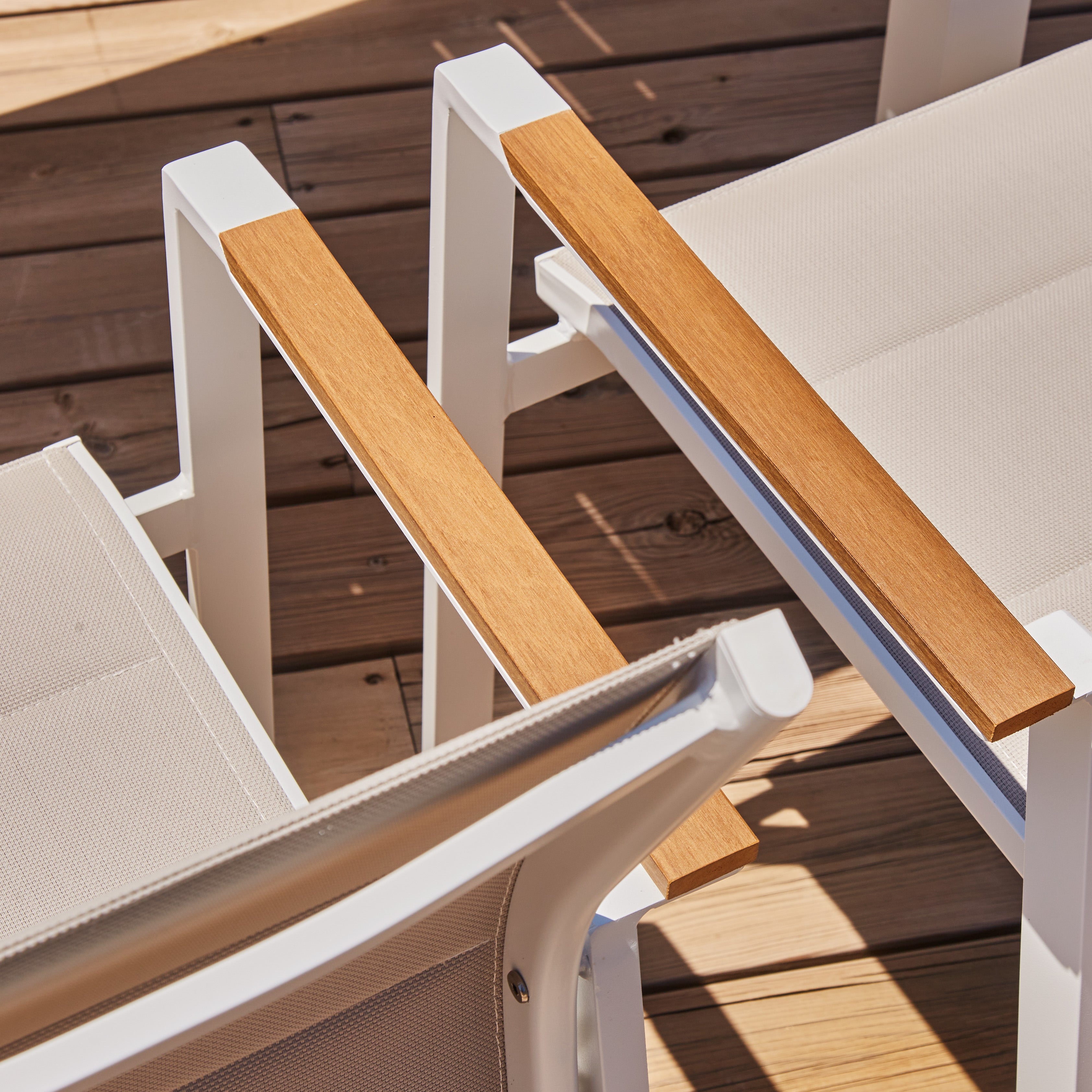 Chaise de jardin sans coussin OSAKA en Aluminium Blanc - 9