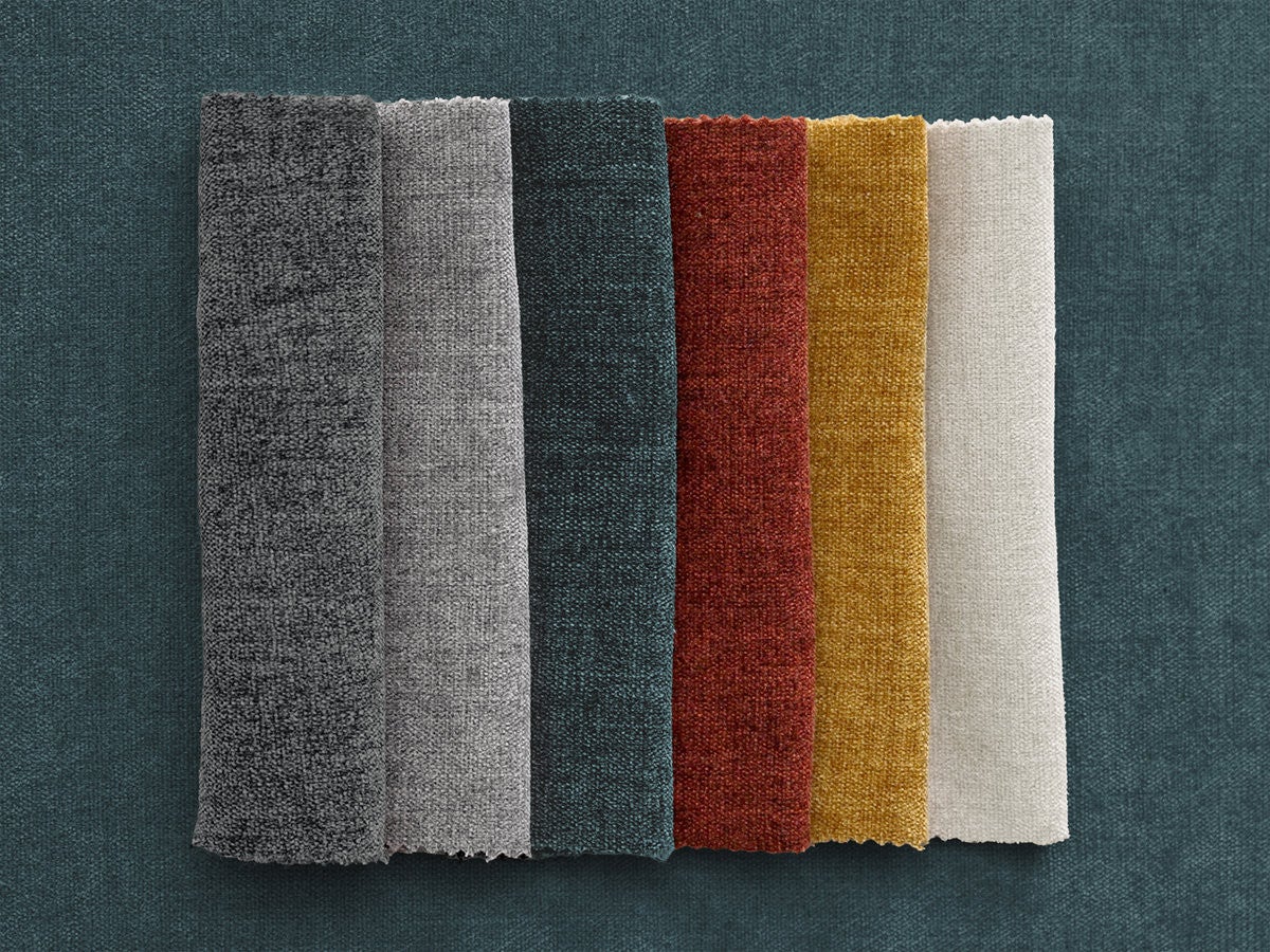 Canapé d'angle fixe ENORE tissu lisse BOBOCHIC 3 places Bleu | Leroy Merlin