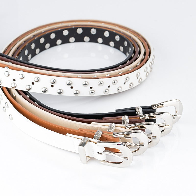 Ceinture Blanche en Cuir Véritable Années 50