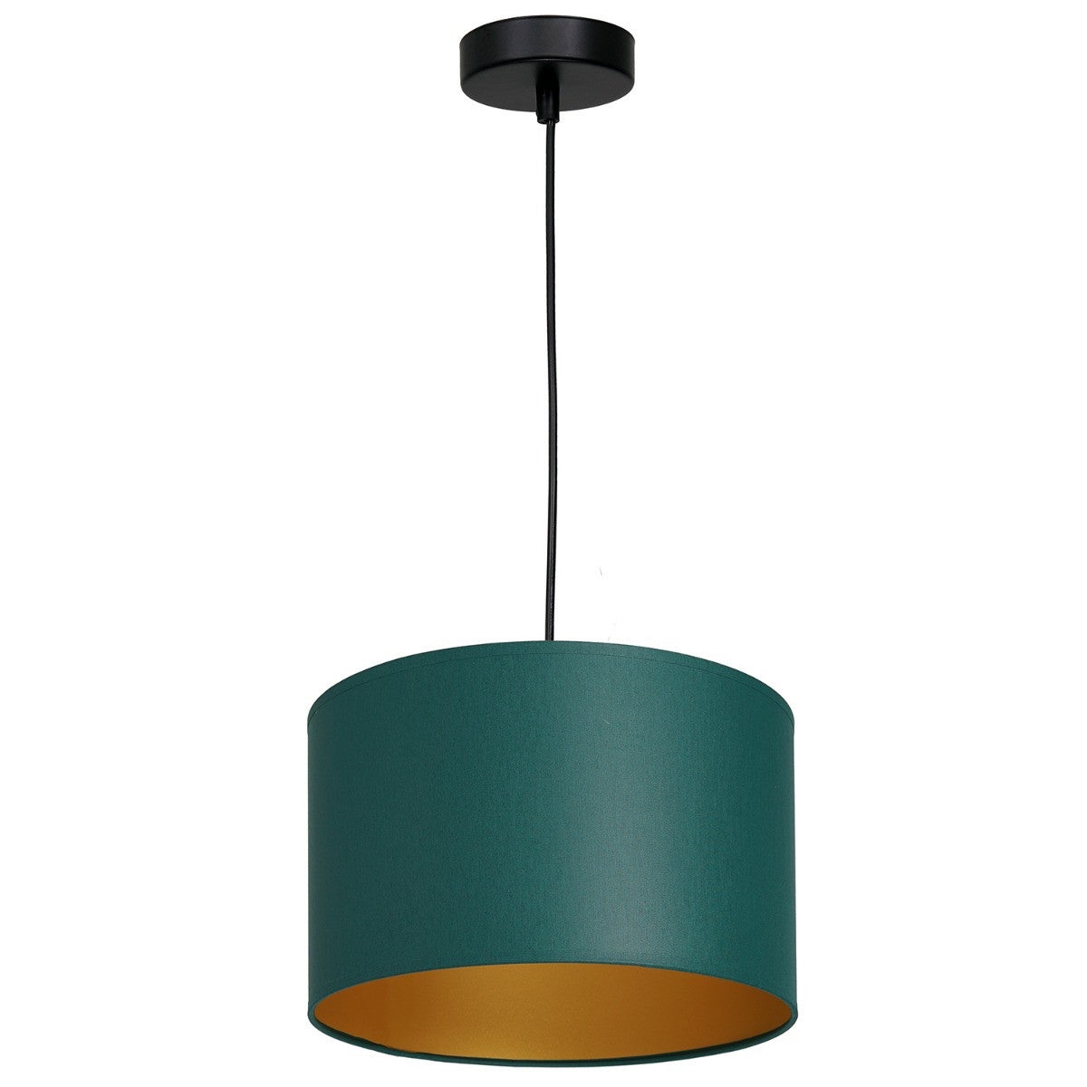Lampa wisząca Arden zielono-czarny matowy-złota 1xE27x15W wym: 110 x 25 x 25 cm tkanina Luminex