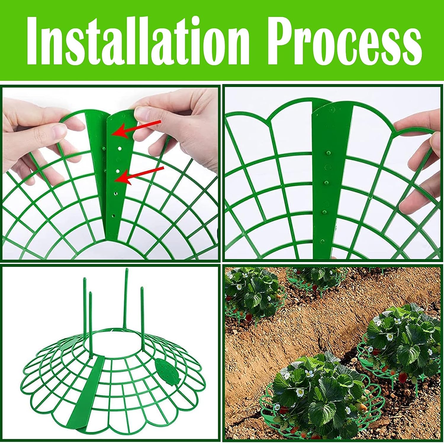 10Pcs Support Fraisier,Support de Plantes de Fraises,Cadre de Culture de Fraises,Support de Plantes de Fraise,pour Fraise,Légume, - 5