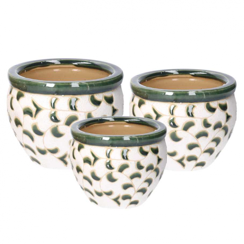 Coprivaso per piante e fiori MIA in ceramica verde H 21 cm 24 cm