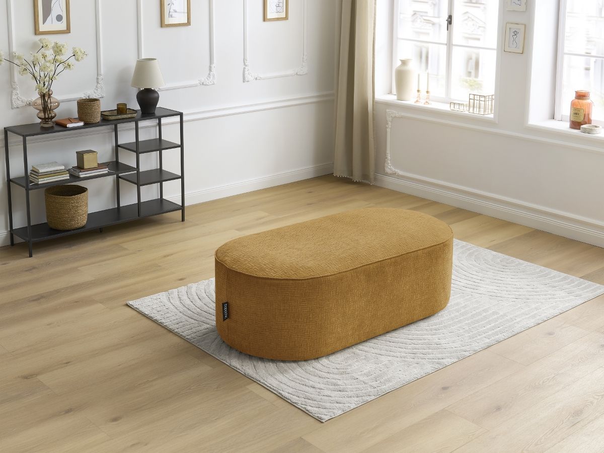Pouf pour canapé modulable ROUSSEAU tissu texturé BOBOCHIC 1 place ...