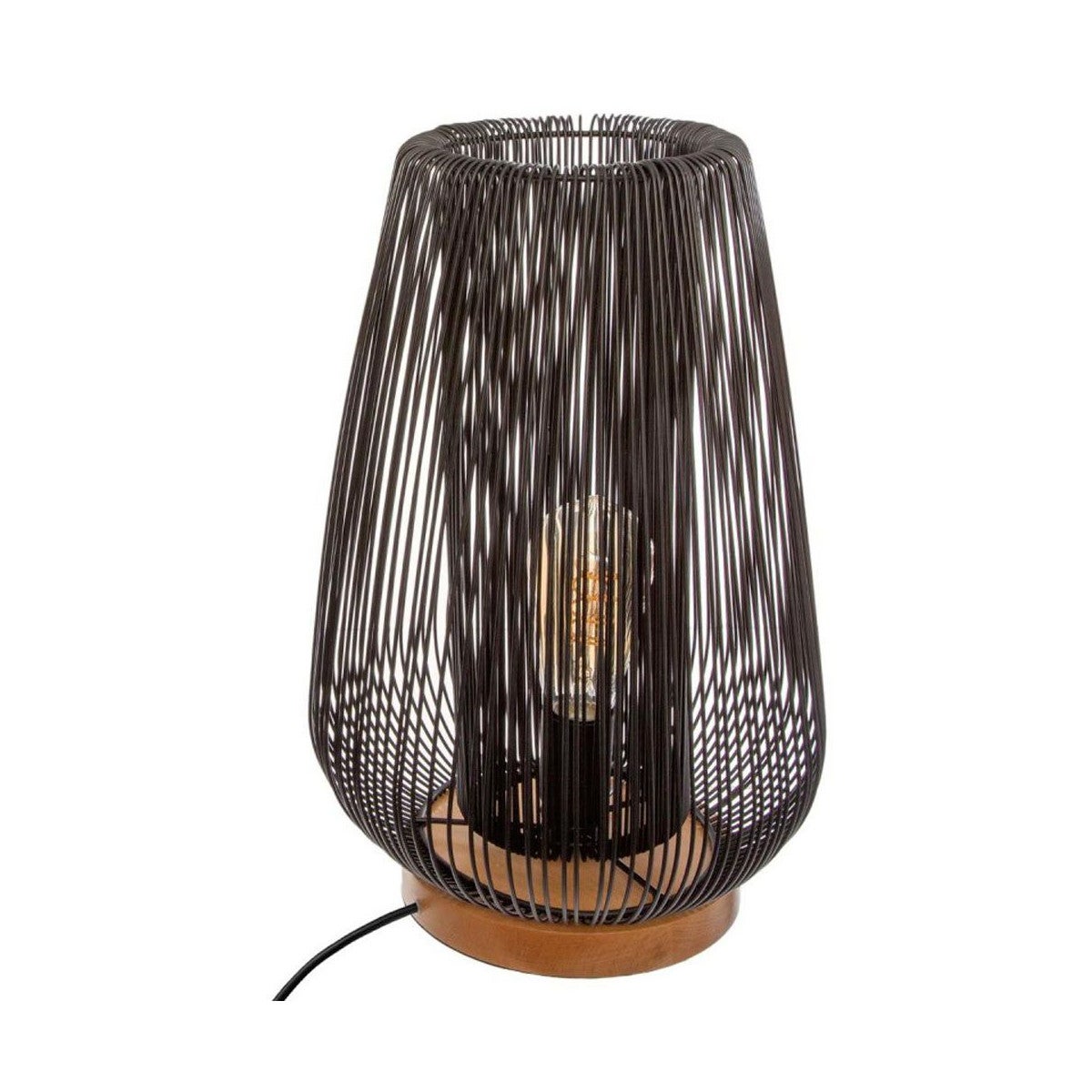 Atmosphera - lámpara con cable 'noda' negro - metal a. 41 cm