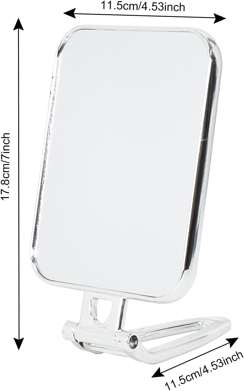 Specchio Da Trucco Cleminsta Bifacciale - 3x/1 Ingrandimento, Pieghevole, Con Manico