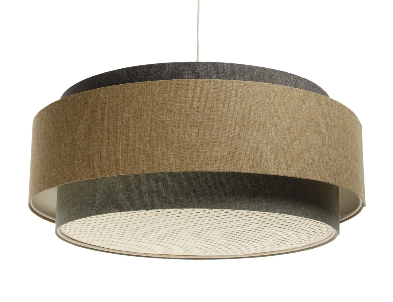 Lampa wisząca ERUTAN DUDU RATTAN szara/beżowa