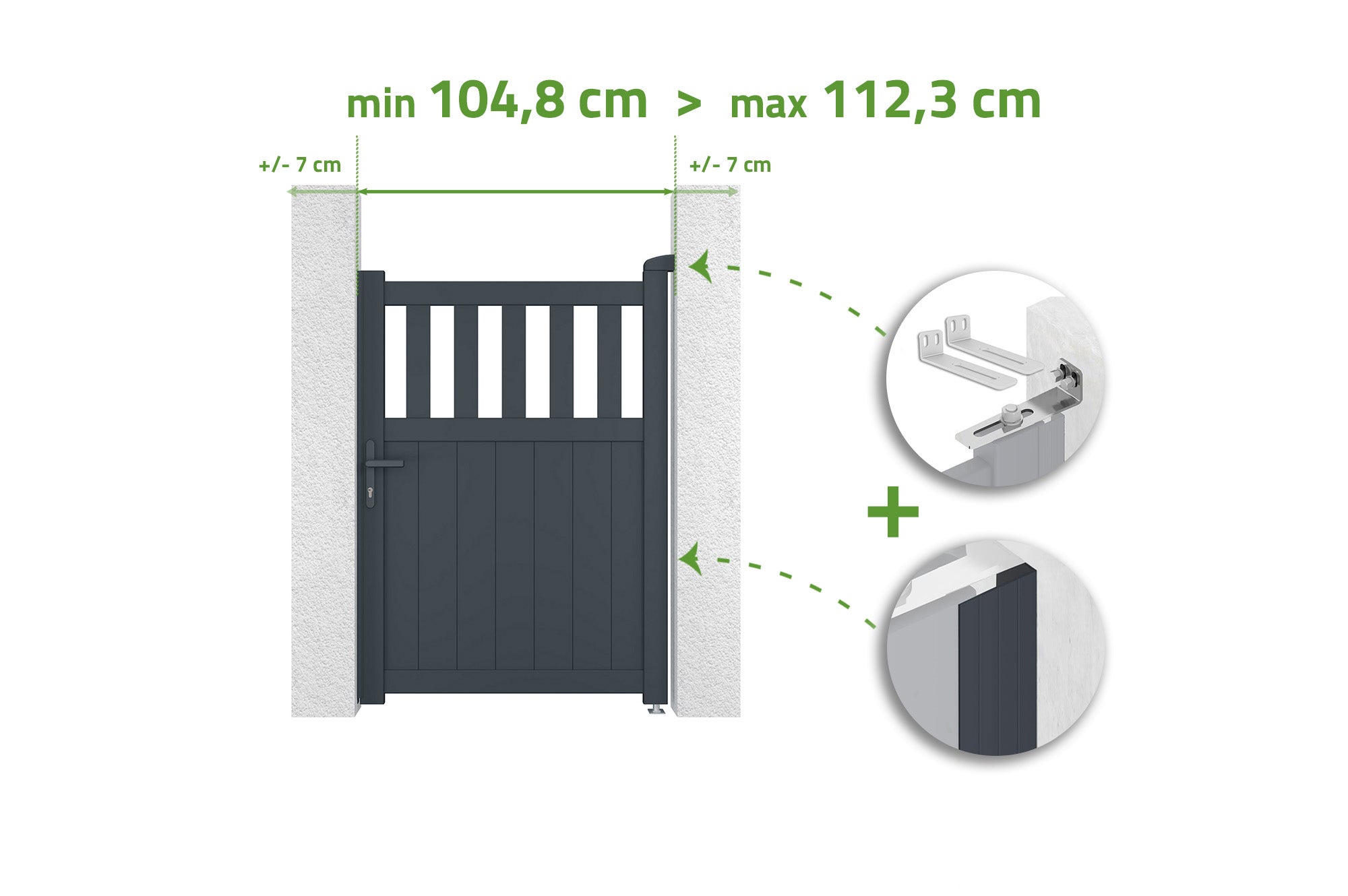 Brama regulowana o szerokości 1m SANTIS H.140cm szara aluminiowa
