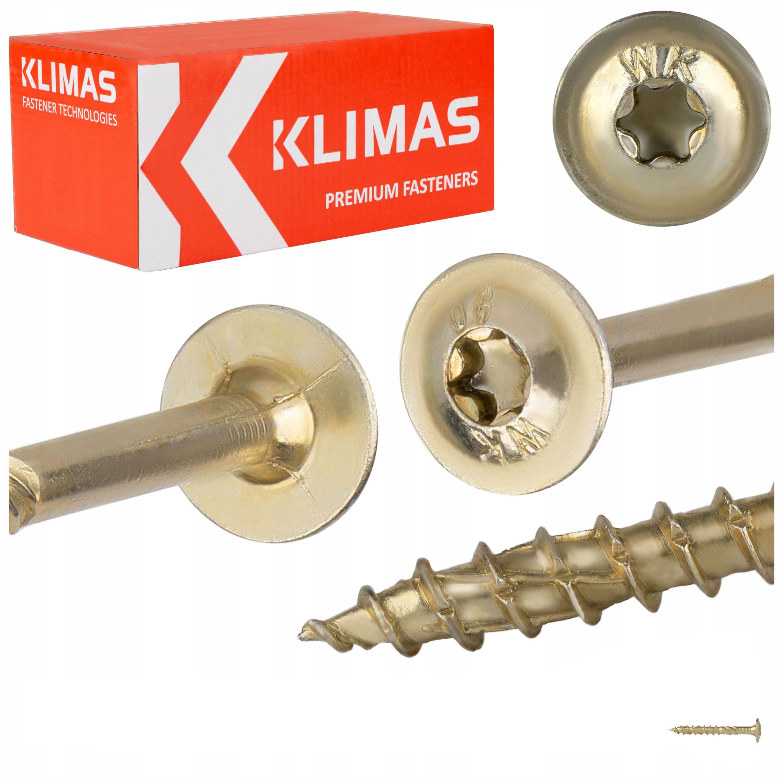 Wkręty ciesielskie Klimas WKCP 6x50 mm do drewna z łbem talerzowym 100szt