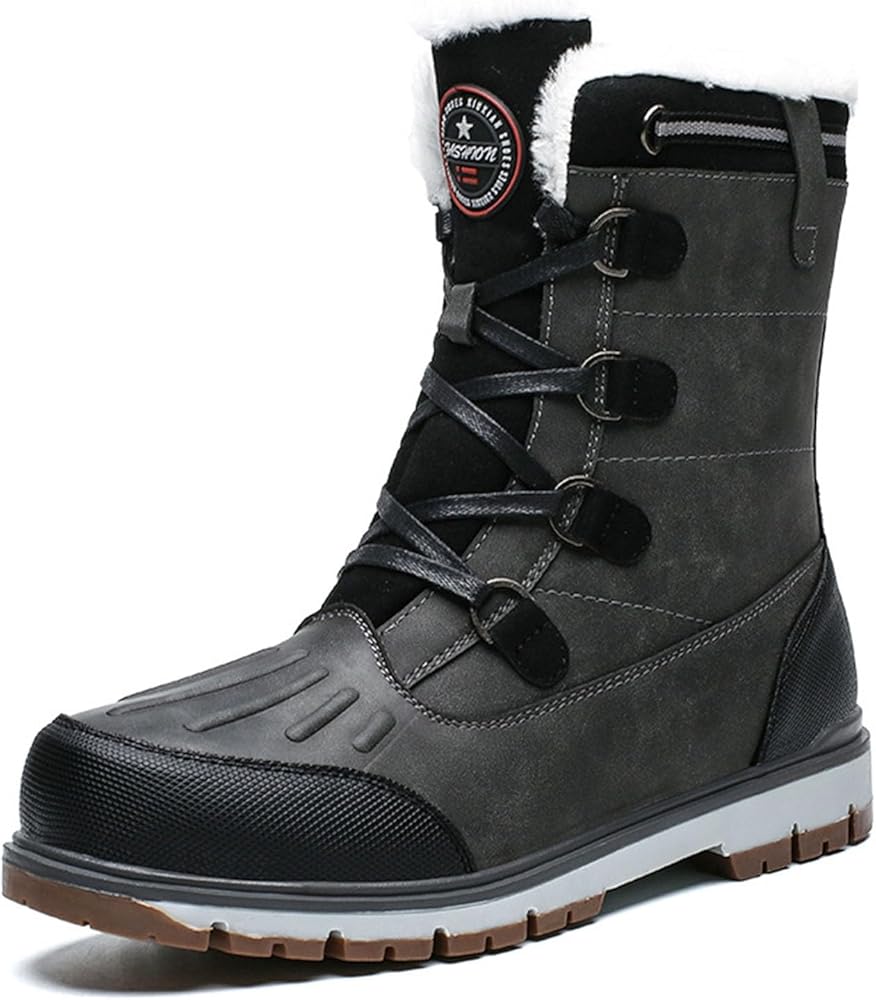 Homme Bottes d hiver Bottes Hiver Fourrees Doublure Chaude Chaussures d hiver Botte de Neige