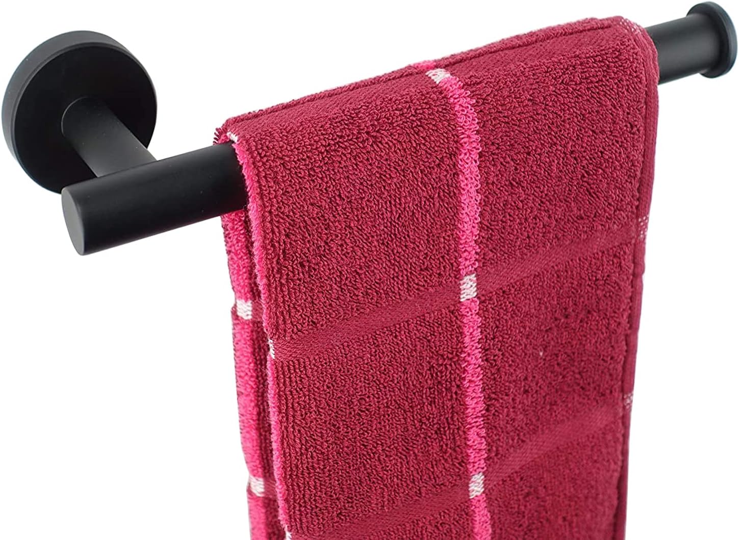 Uchwyt na ręczniki papierowe / pierścień na ręczniki – drążek na ręczniki ze stali nierdzewnej o grubości 22,9 cm, do montażu ściennego (czarny)