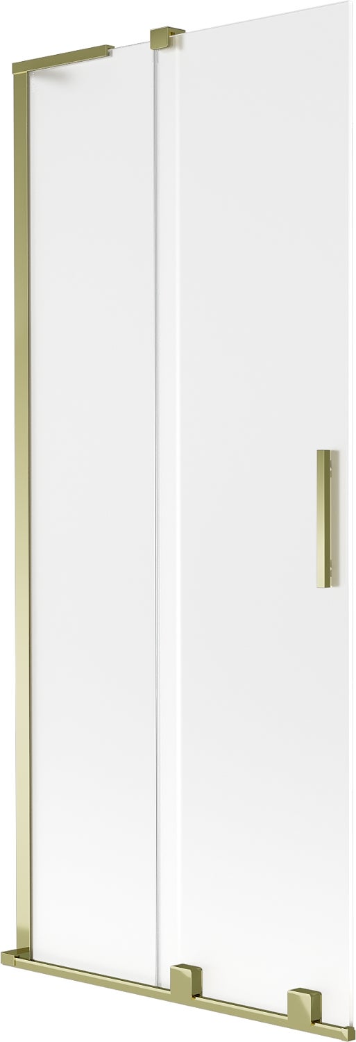 Mexen Velar L parawan nawannowy 2-skrzydłowy rozsuwany 80 x 150 cm, szron, złoty - 896-080-003-31-50