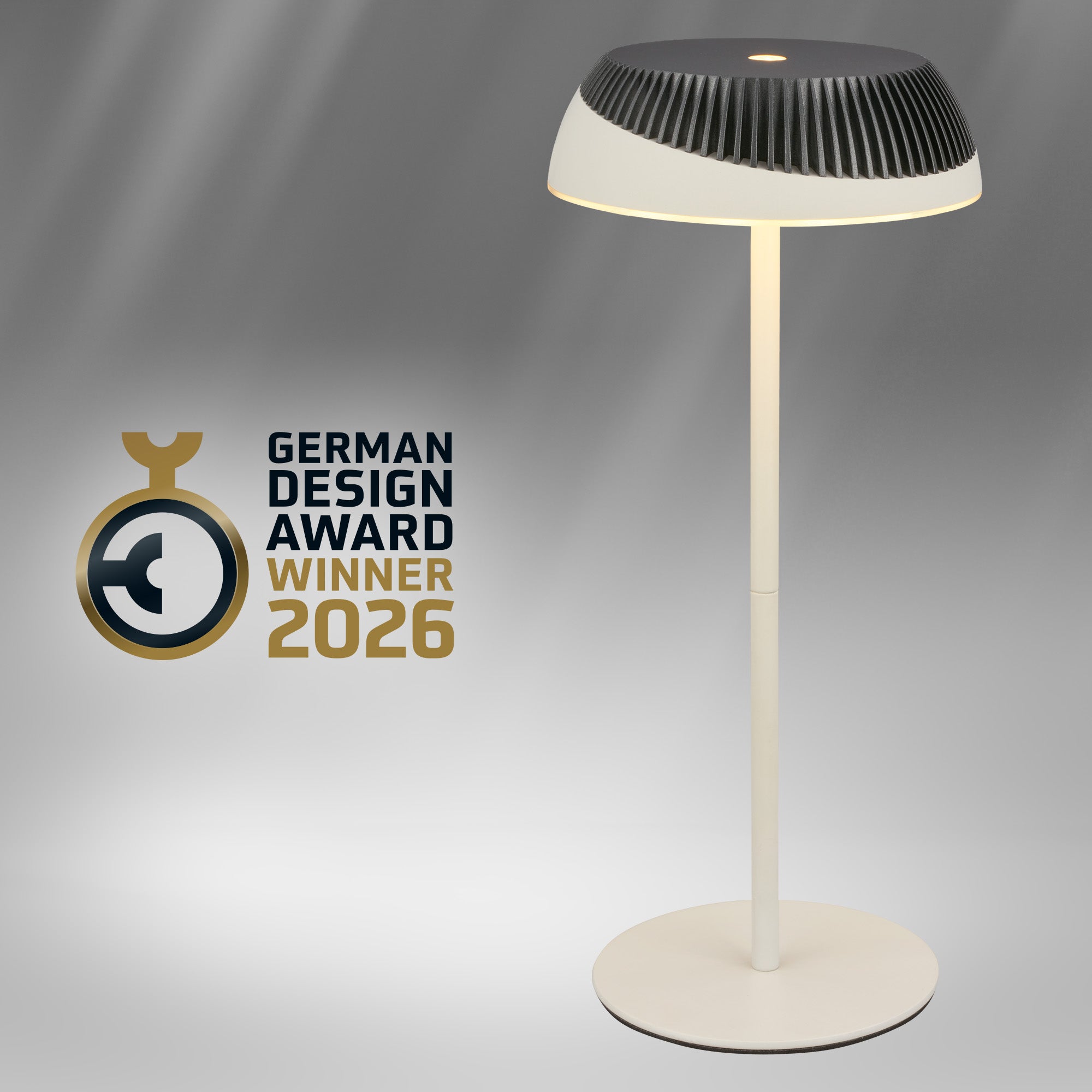 Lampe de table LED - German Design Award - Sans fil - Tactile - Ø14x32cm - Blanc chaud - 2W, 200lm - Briloner - 6