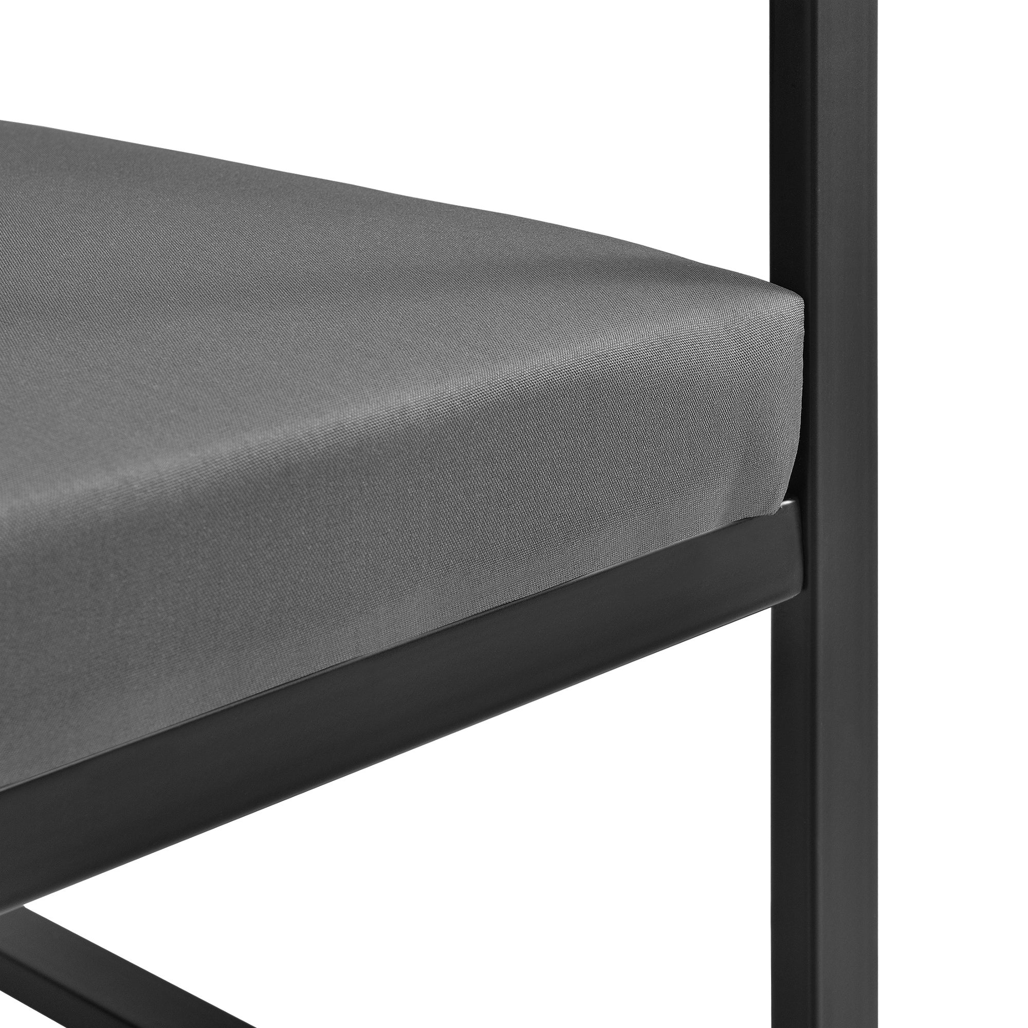 Fauteuil de jardin avec coussin en metal et textilène Noir - 4