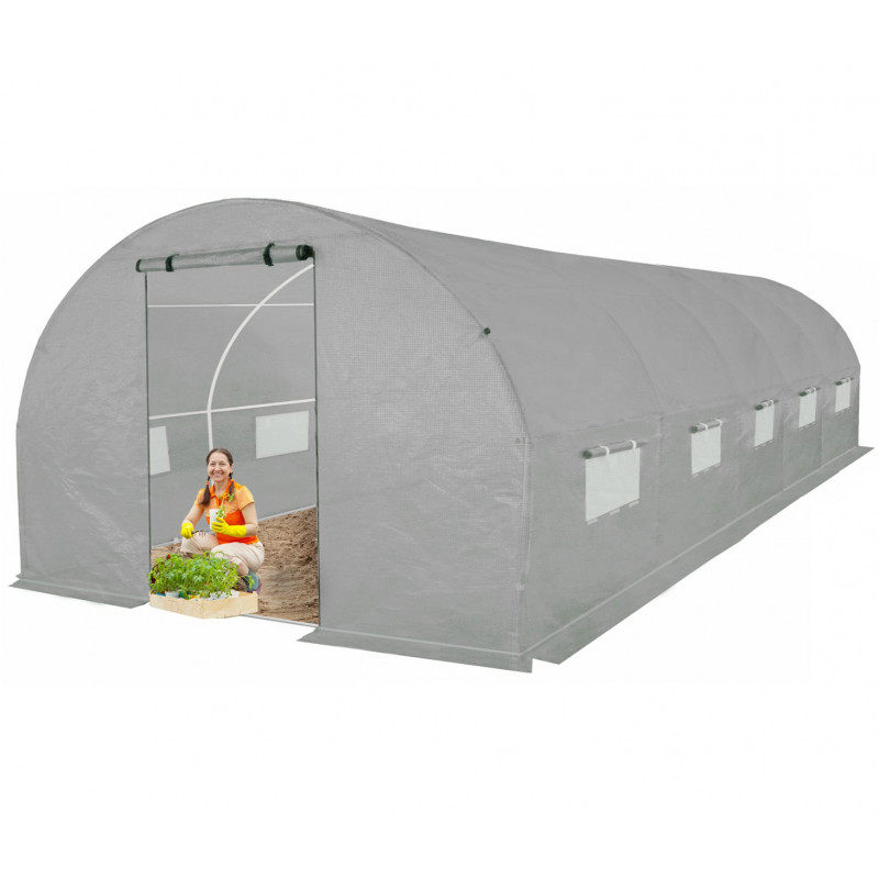 Tunel ogrodowy 4iQ Group 3x8m Szary Folia UV 25mm