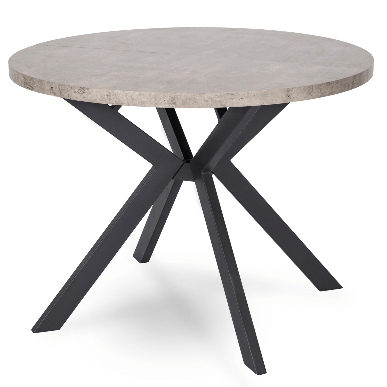 Stół Okrągły Rozkładany LUKAS 100-250 cm Beton Nowoczesny Loft