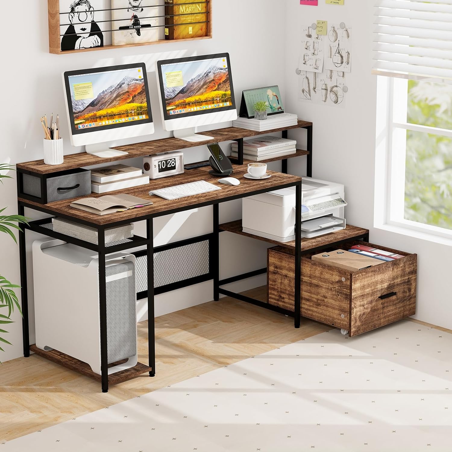 Bureau D'ordinateur Industriel 100cm Avec Tiroir – Poste De Travail – Neuf