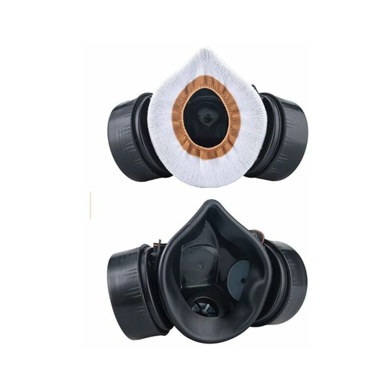 Masque respiratoire réutilisable noir à double filtration, protection anti-poussière, anti-gaz, vapeurs toxiques pour peinture, bricolage, ponçage - 4