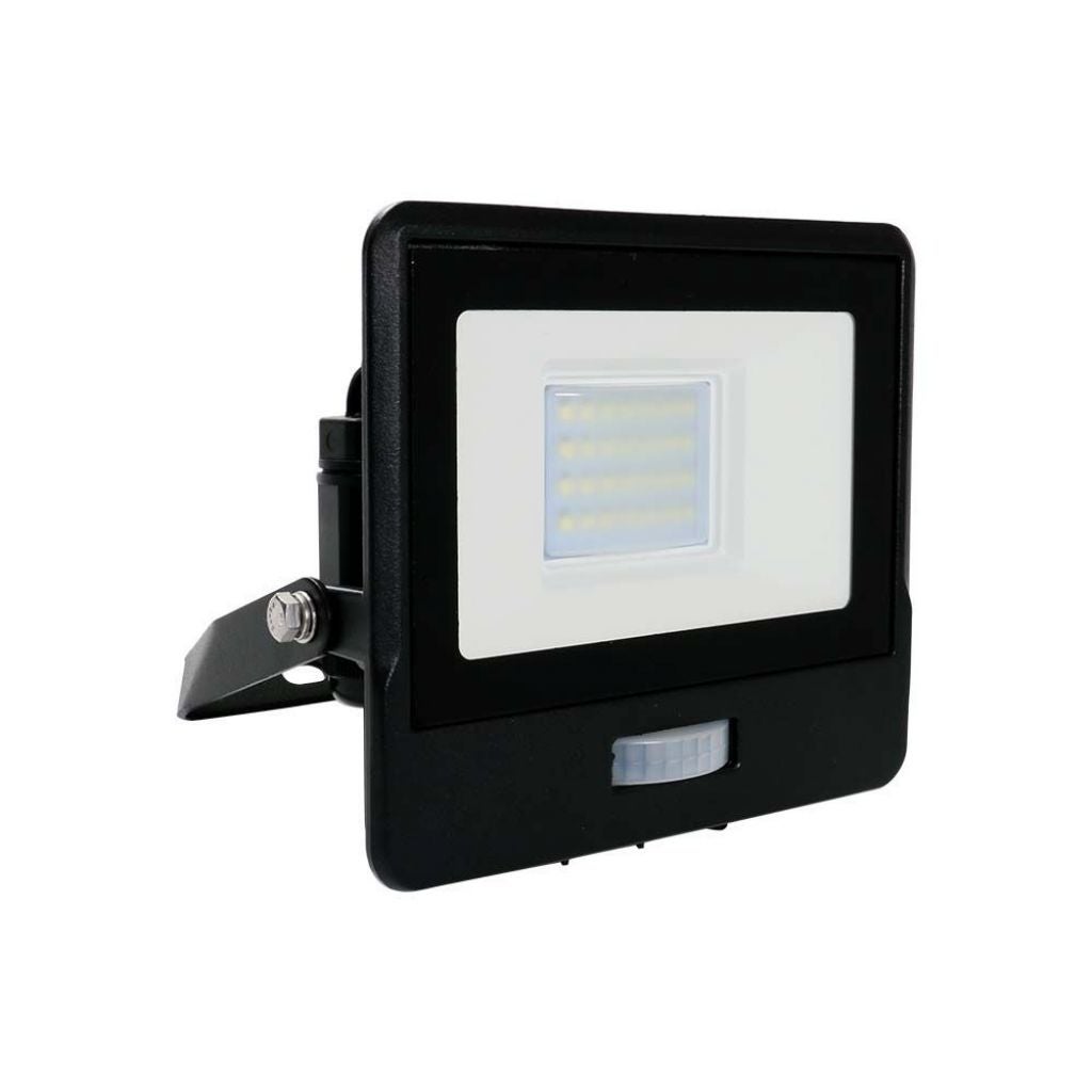 Reflektor LED Samsung Chip 20 W z czujnikiem ruchu PIR, czarny, 3000 K, IP65