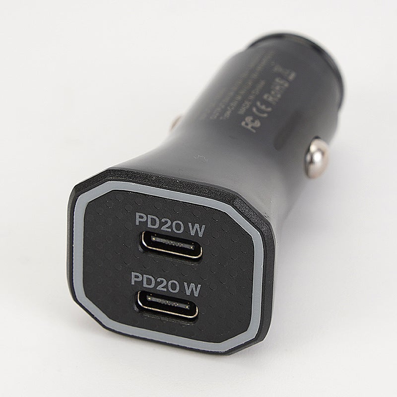 Ładowarka samochodowa USB 4,8 A/24 W, w całości wykonana z metalu, dwuportowy mini adapter z wgłębieniem, szybkie ładowanie iPhone'a 13/12/11 Pro/XR/