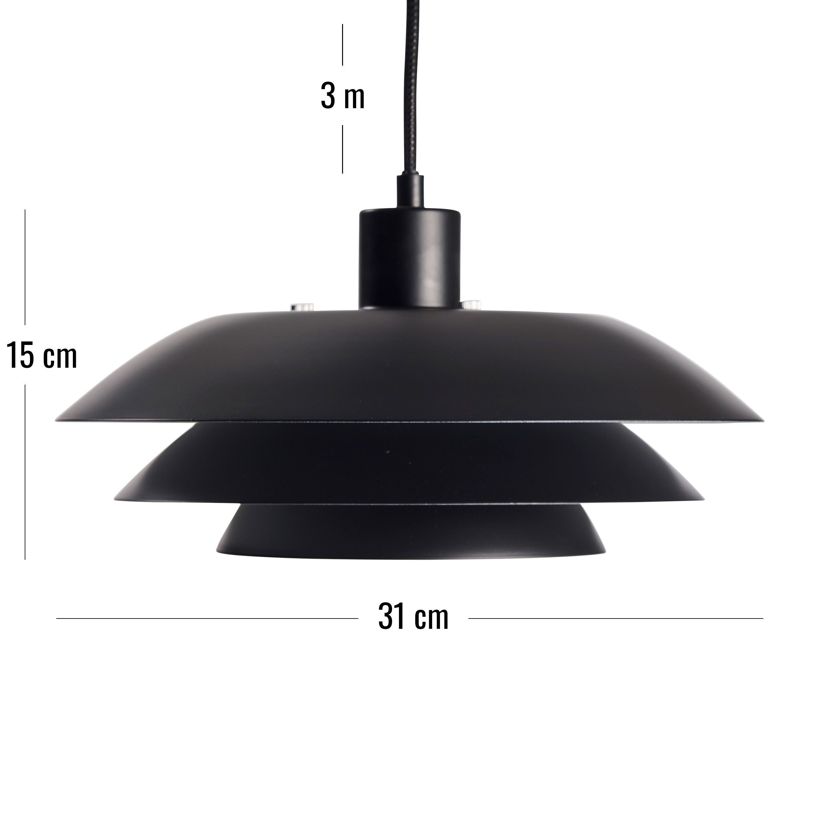 Suspension en métal noir mat, h 15 cm d 31 cm DL31 - DYBERG LARSEN - 5