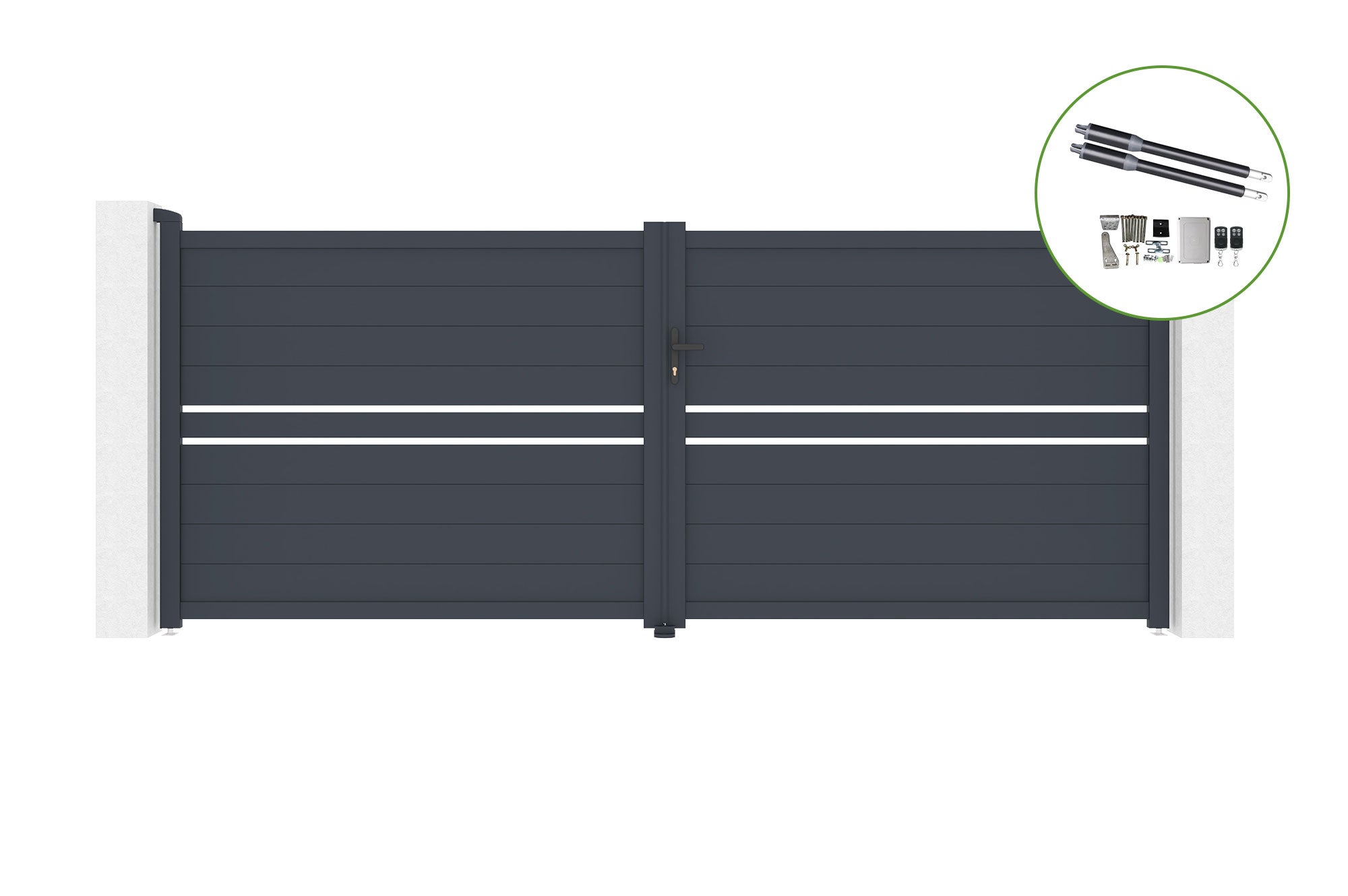 Brama skrzydłowa 4m CIMONE H.160cm aluminiowa + napęd RANGER B150