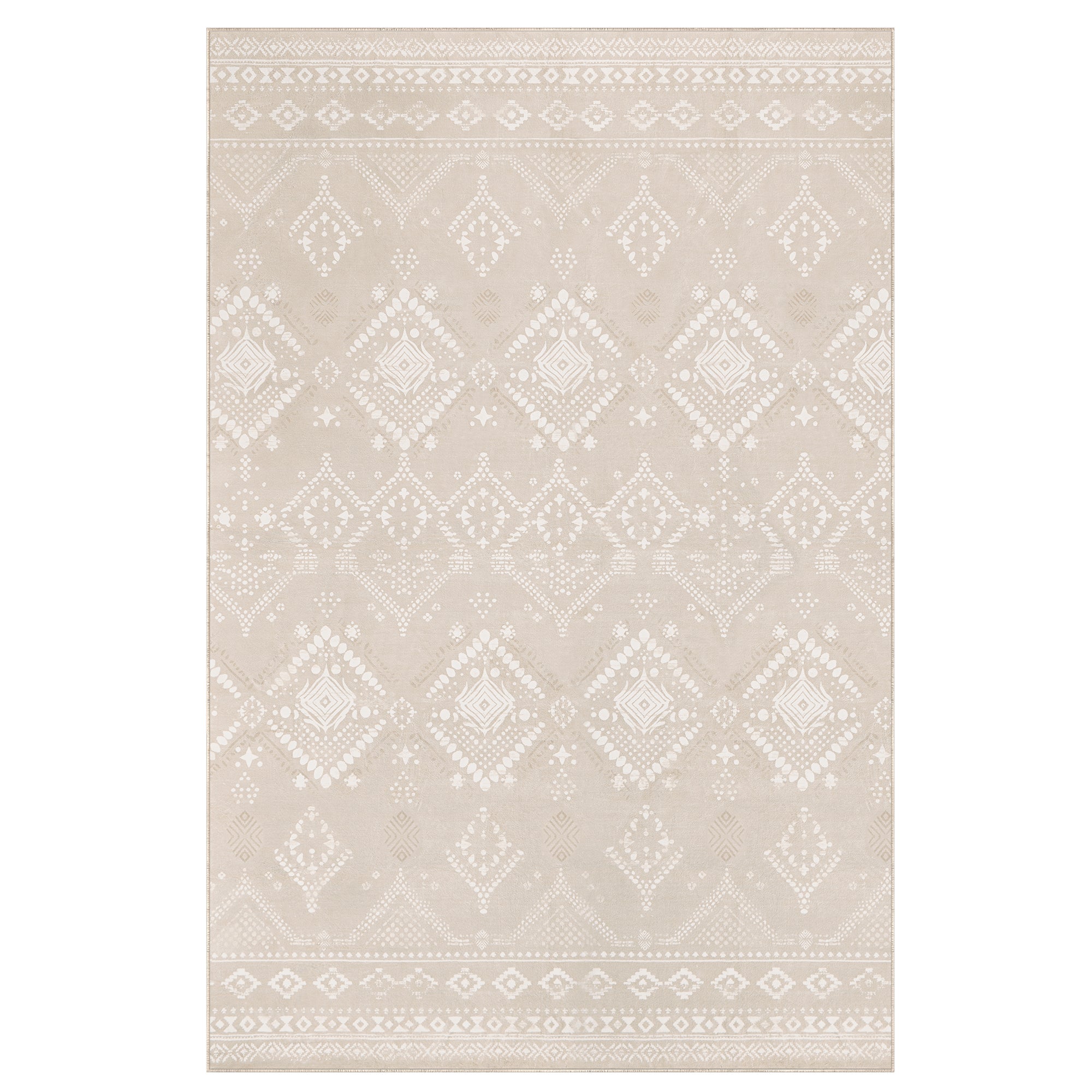Alfombra 200 x 290 cm, antideslizante, lavable a máquina, estilo moderno, para salón y dormitorio, beige