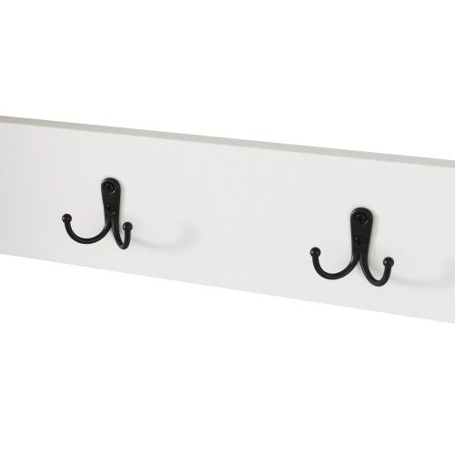 Scarpiera a 3 ante con ripiano e ganci, per 15 paia di scarpe, bianco, 70x25x163 cm, pannello in truciolato - 3