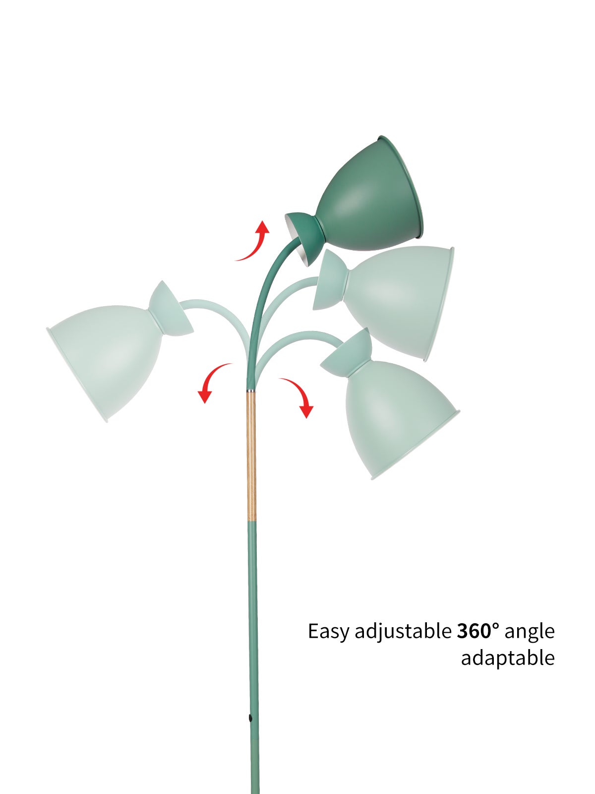 Lampadaire ANTENLICHT Blanc - 159cm - Abat-Jour Pivotant 360° - Douille E27 Max 60W - Design Moderne