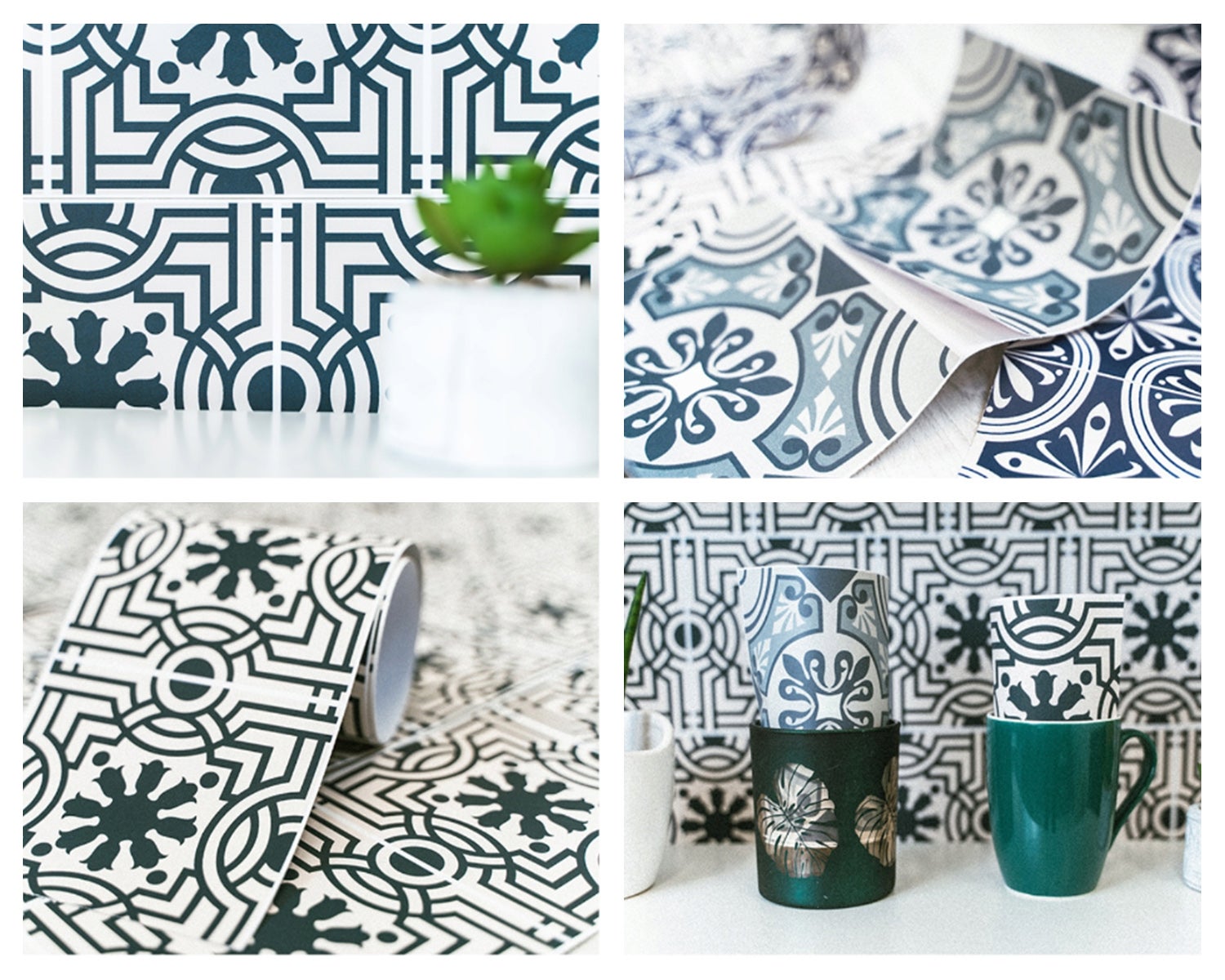 Stickers muraux carreaux | Wallfluent | 10x10 cm | Lot de 24 Pièces | Compositions hexagonales - 7