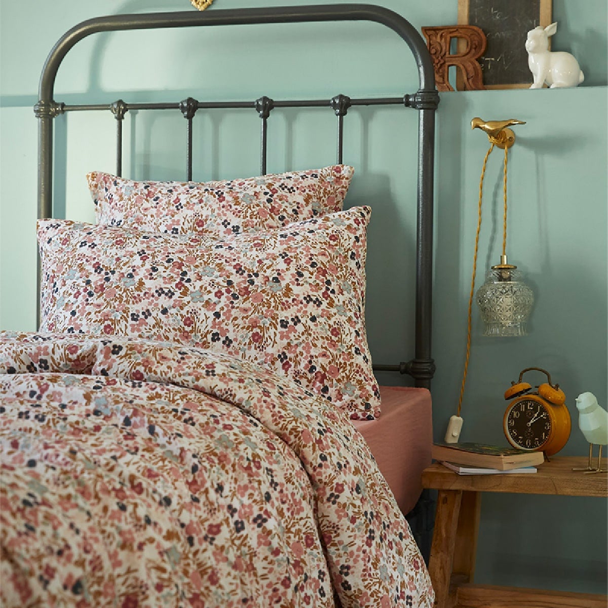 ISIS - Housse de Couette 140x200cm Gaze de Coton Motif Liberty - 4