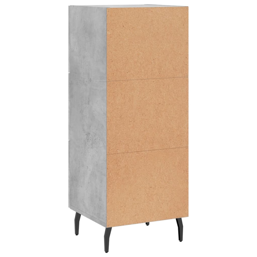 Buffet Gris béton 34,5x34x90 cm Bois d'ingénierie - 8