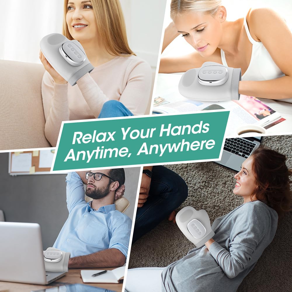 Gant de massage pour les mains avec chaleur et compression, masseur à sélection multimode, pour les doigts et le canal carpien. - 5