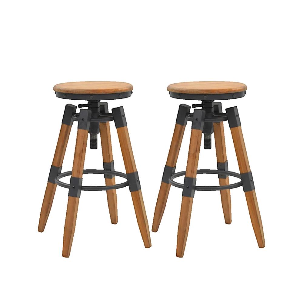 Vidaxl Taburetes De Cocina 2 Unidades Madera Maciza De Abeto , Leroy Merlin