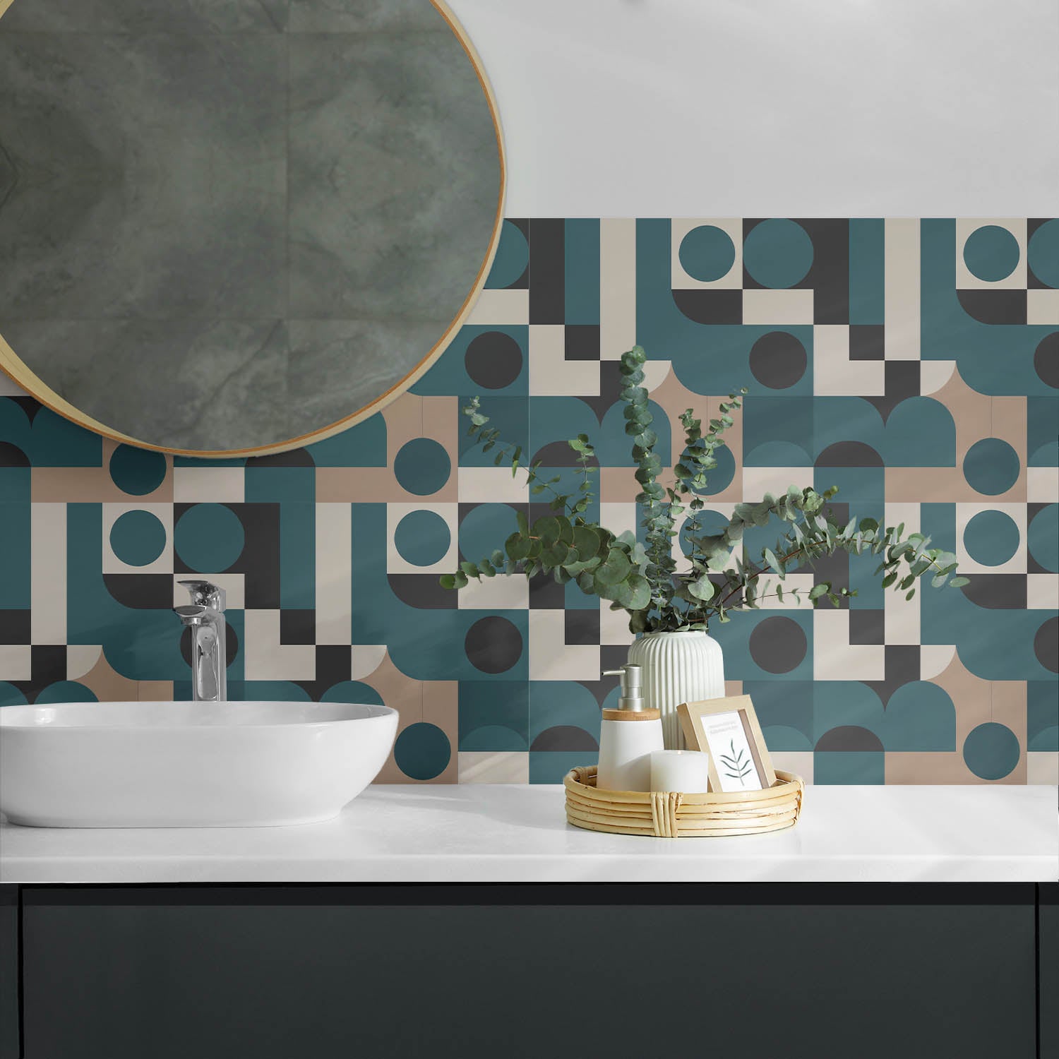 Panneaux muraux décoratifs, panneaux en PVC | 6x60x30 cm |Formes et formes abstraites - 3