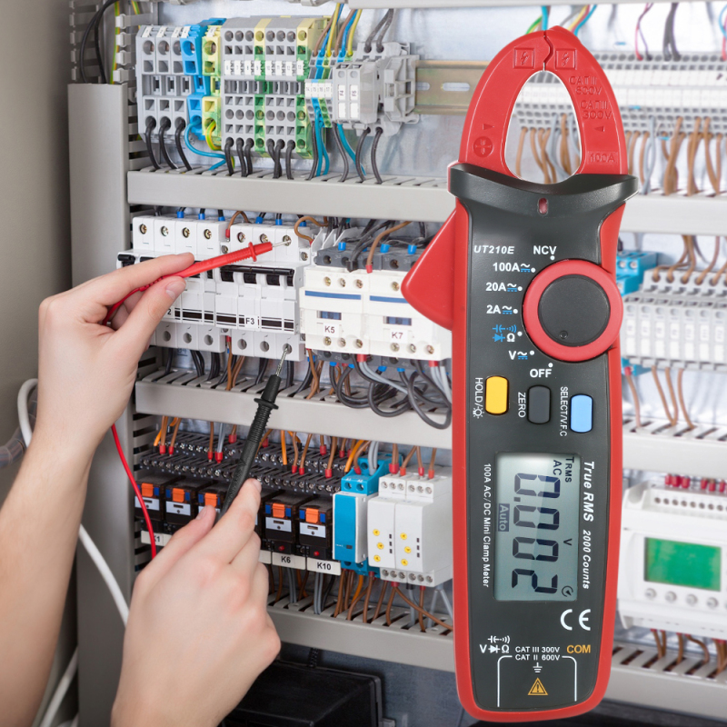 Multimètre à pince numérique UT210E Mini avec écran LCD rétroéclairé, mesure de la valeur efficace vraie (True RMS), voltmètre, ampèremètre - 5