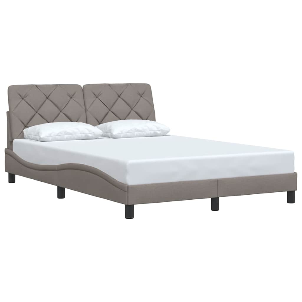 Cadre de lit sans matelas en tissu taupe pour la chambre, 120 × 200 cm - 2