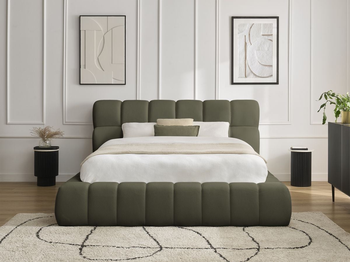 BOBOCHIC Lit coffre MONT-BLANC tissu mesh Vert 180x200 | Leroy Merlin