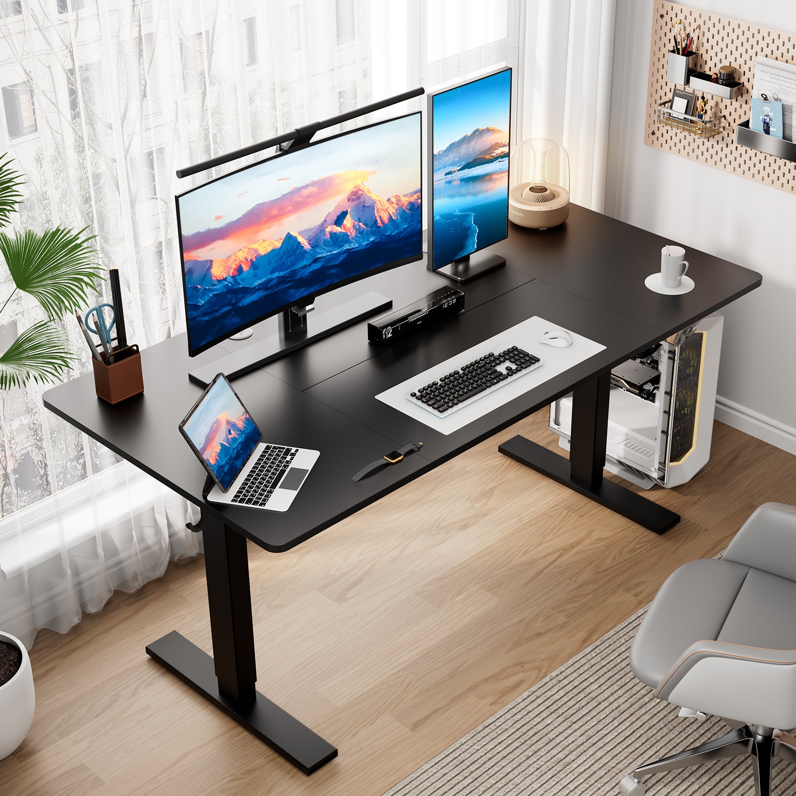 Bureau électrique réglable 80x160 cm, Hauteur 70-117 cm, Fonction mémoire, Rebond en cas de résistance, Mode économie d'énergie - 2