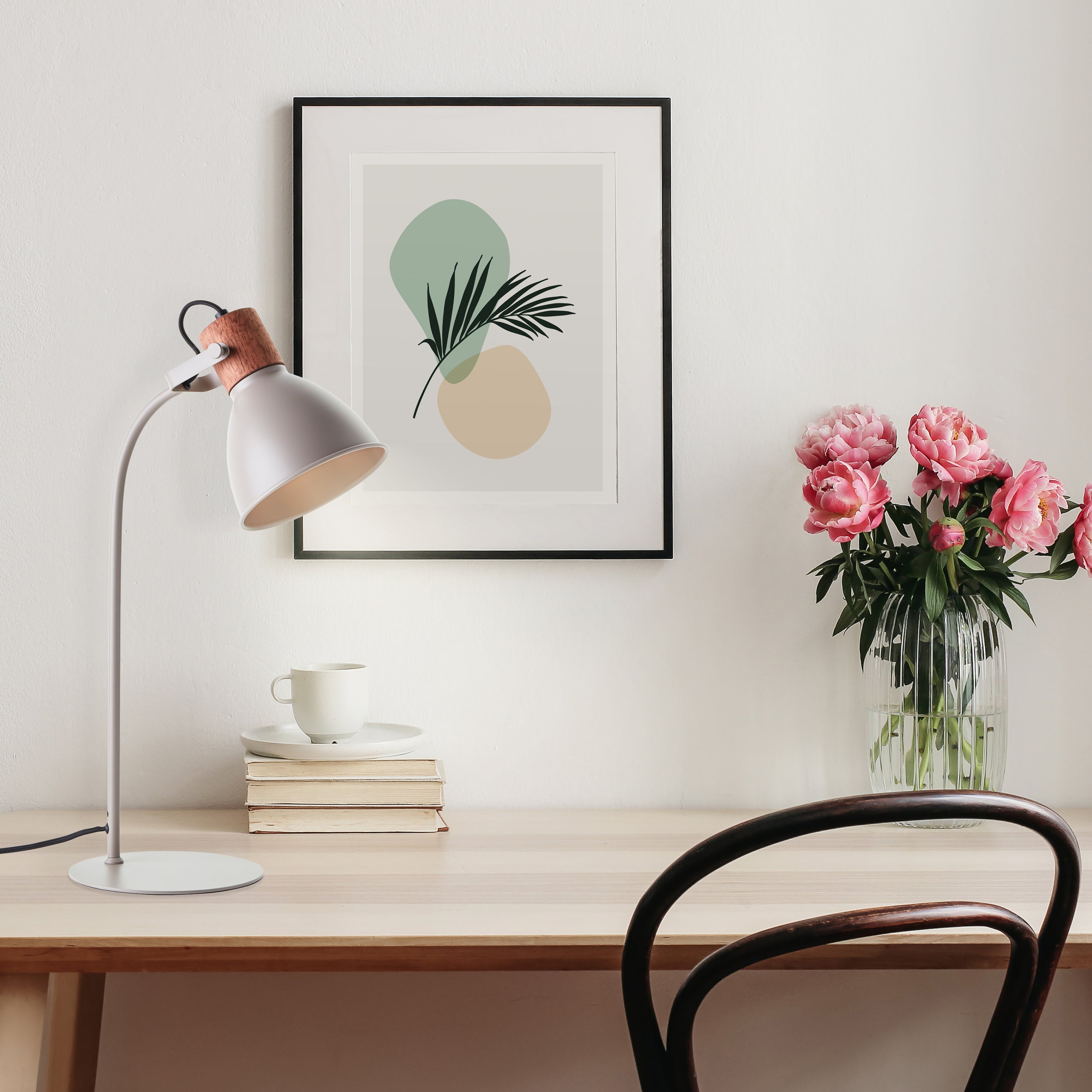 Brilliant Erena lampa stołowa 52cm taupe metal/drewno włącznik sznurkowy 1x A60, E27, 40 W, pasuje do zwykłej żarówki (brak w zestawie) - 8