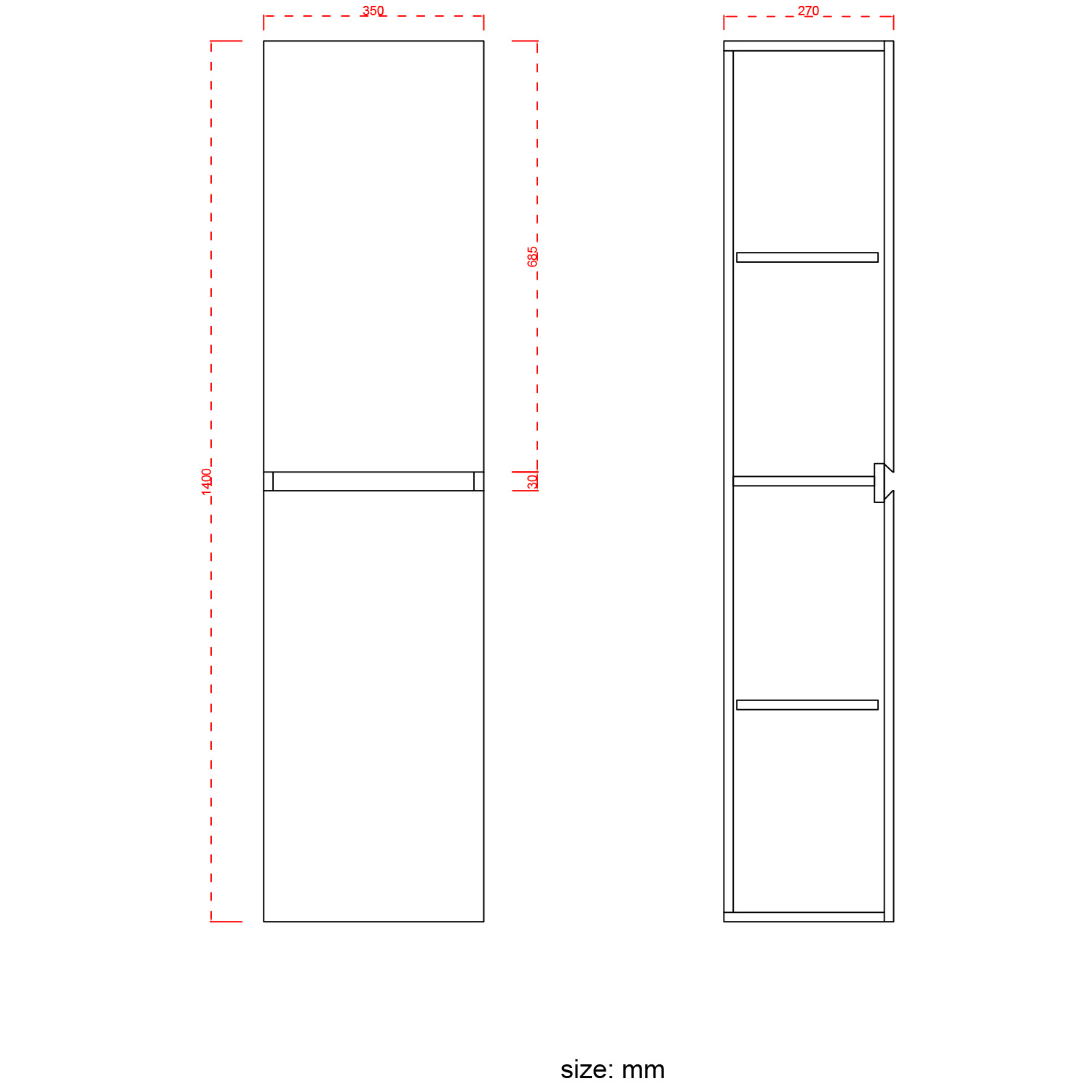 LOMAZOO colonne salle de bain Marbella noir mat - 140cm - 8