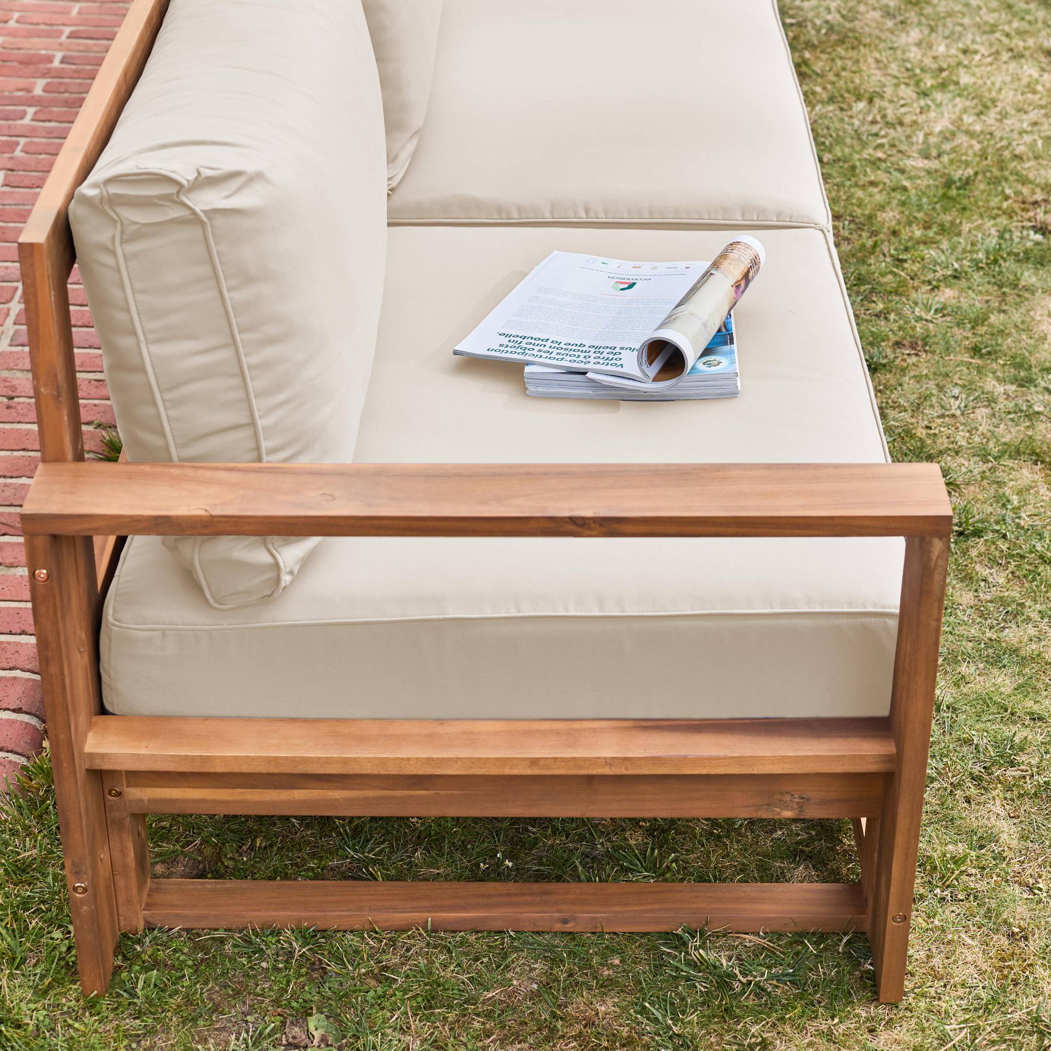 Salon de jardin en Bois Beige 5 personnes - 5