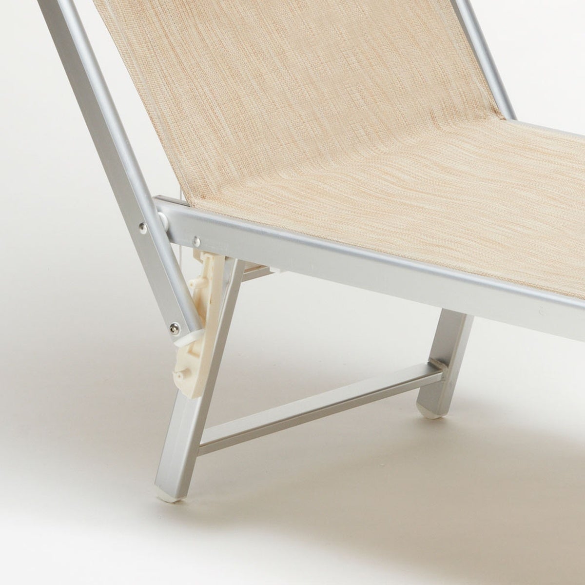2 Lettini spiaggia mare prendisole professionali in alluminio Santorini - Beige - 8