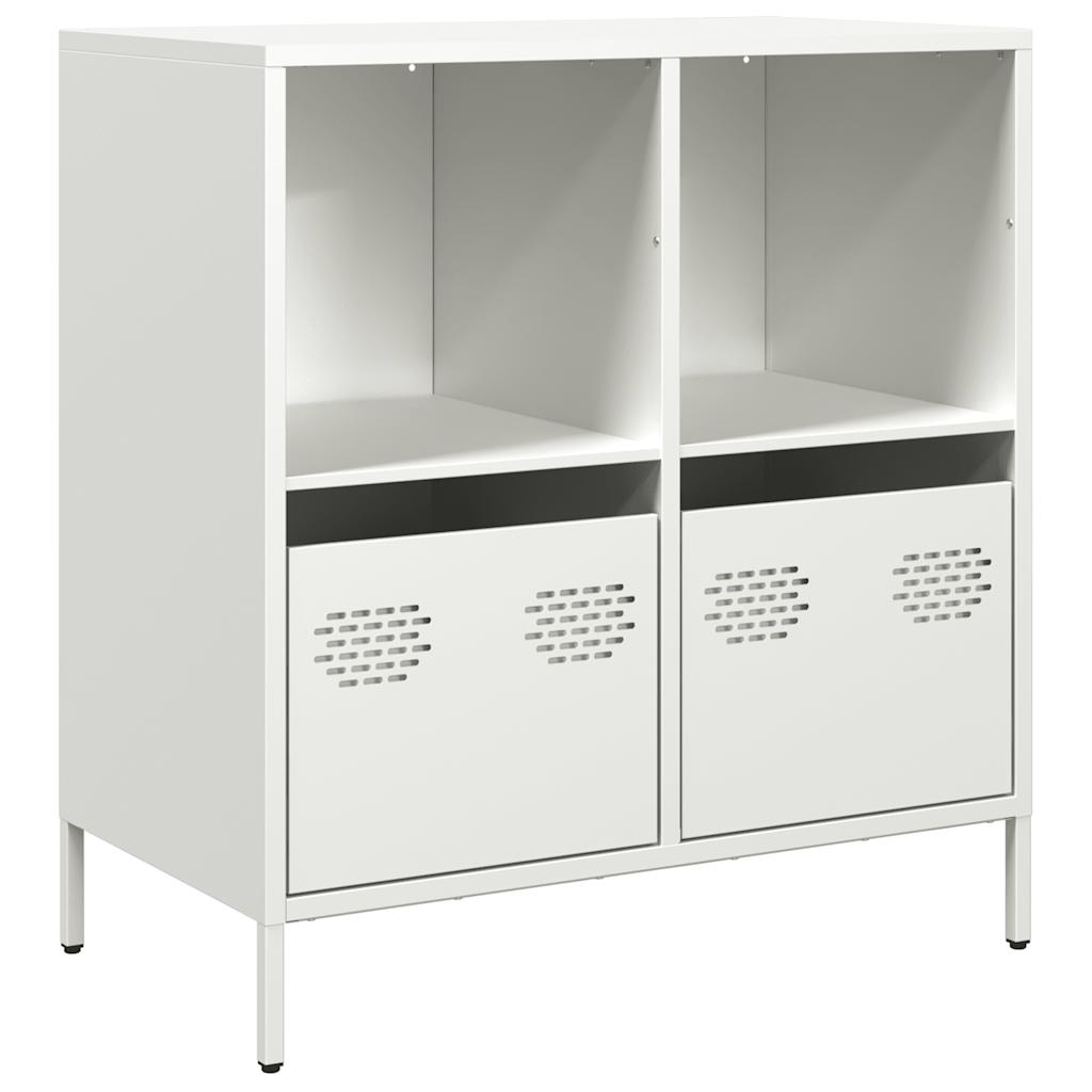 Credenza Bianca 68x39x73,5 cm in Acciaio Laminato a Freddo vidaXL - 2