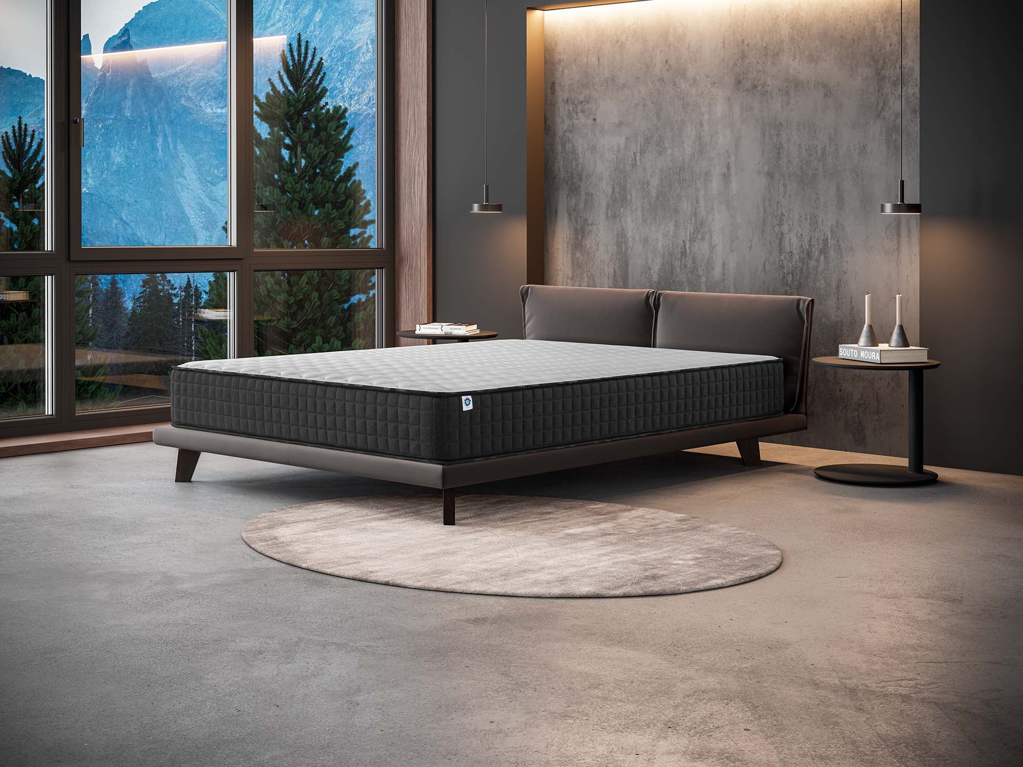 Matelas Titanium 140x190 cm - Mousse à mémoire de forme HR - Blue Latex - Très épais 25 cm - 7 Zones - Respirant - Hypoallergénique - 2