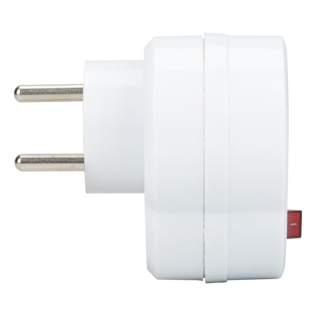 Multiprise biplite 16A + interrupteur façade - Blanc - Zenitech - 5