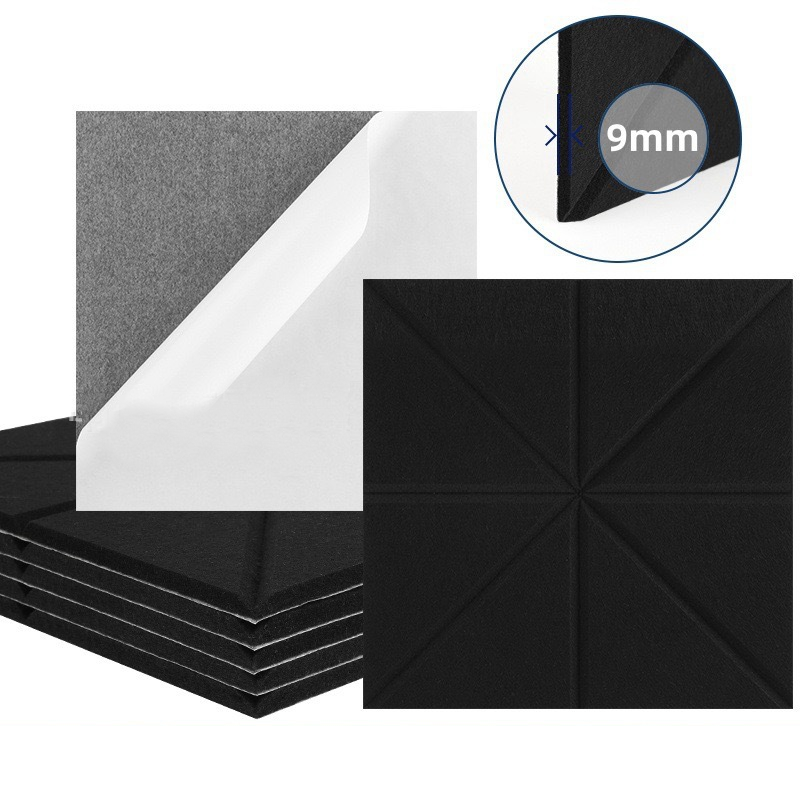 Zestaw samoprzylepnych paneli akustycznych wyciszające wypełnienie poliestrowe panele ścienne dźwiękochłonne o wysokiej gęstości x x cm czarne