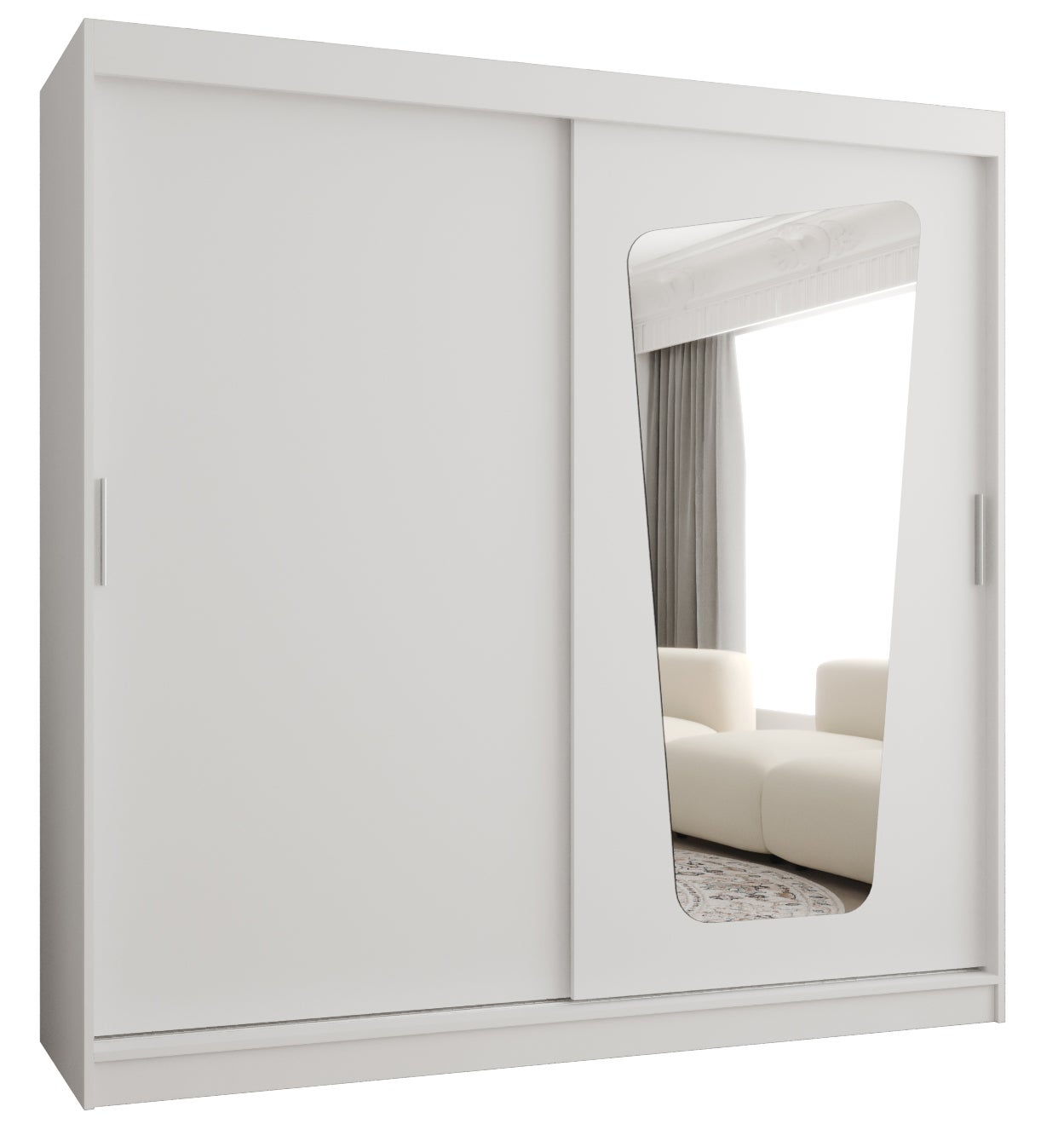 Szafa przesuwna garderoba MOKA 200 x 62 x 200 cm Biały - Abiks Meble