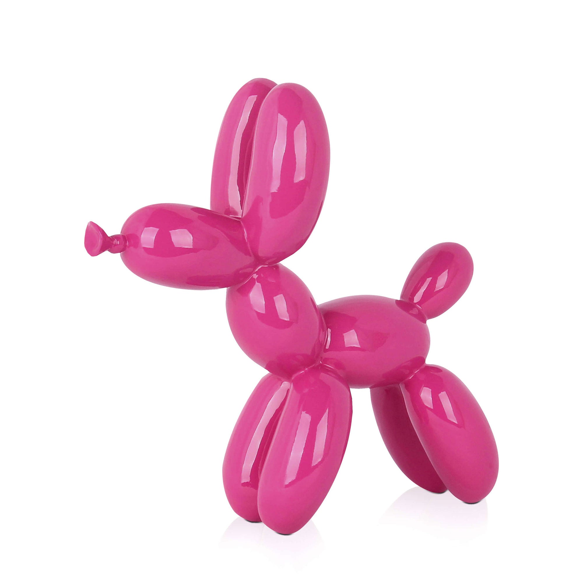 Statue Résine Chien Rouge Avec Ballon 28 Cm - Décoration Intérieure Originale